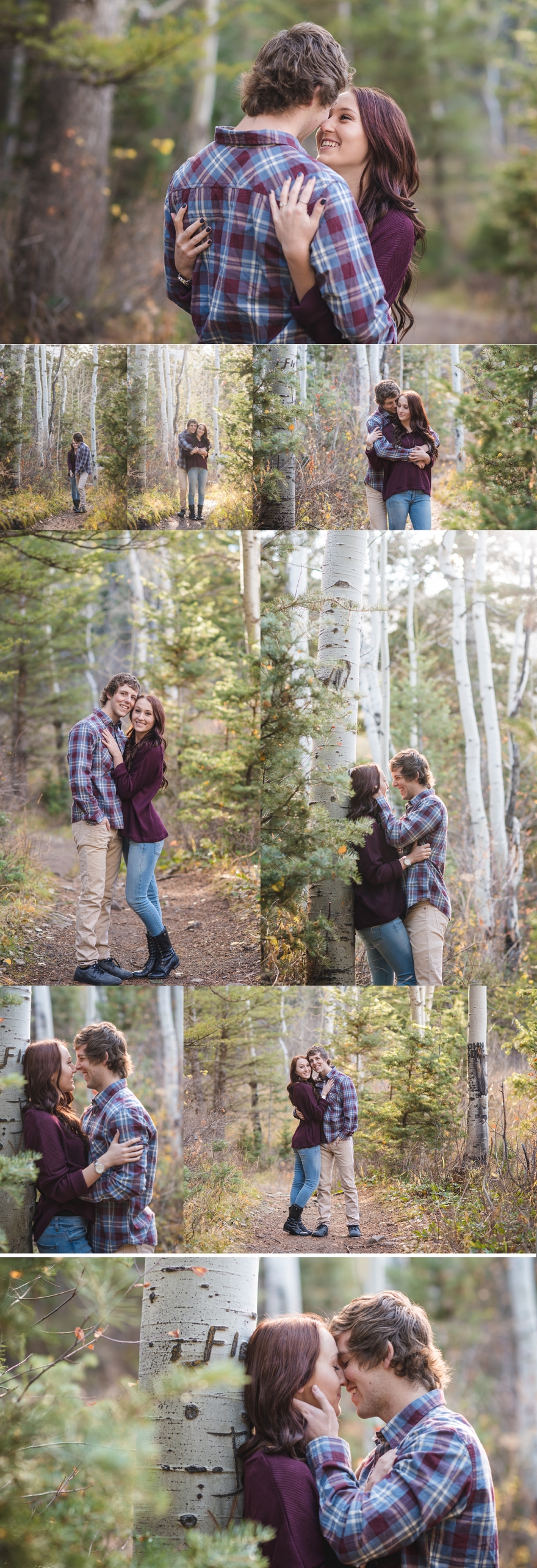 engagement session in the woods